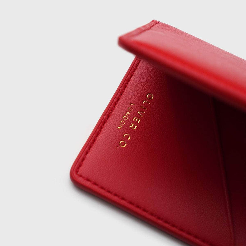 Oliver Co. London Premium RFID Apple Leather Compact Vegan Wallet | Chilli Red Chilli Red