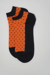 Immaculate Vegan - Peper Harow Polka Men's Organic Trainer Socks Bundle - White & Orange