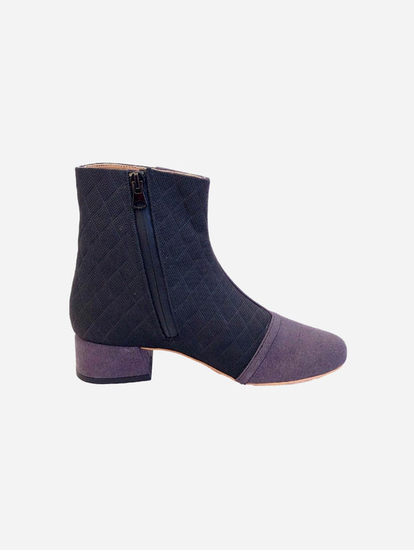 Otijane Barbara Vegan Leather Quilted Heeled Boots | Black 37