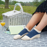 Immaculate Vegan - Peper Harow Polka Women's Organic Trainer Socks Bundle - Ocean & Beige