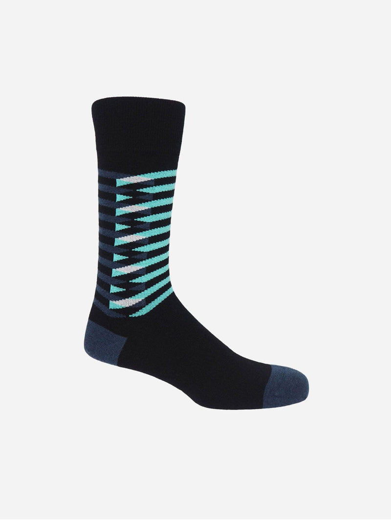 Peper Harow Symmetry Men's Organic Cotton Socks | Black