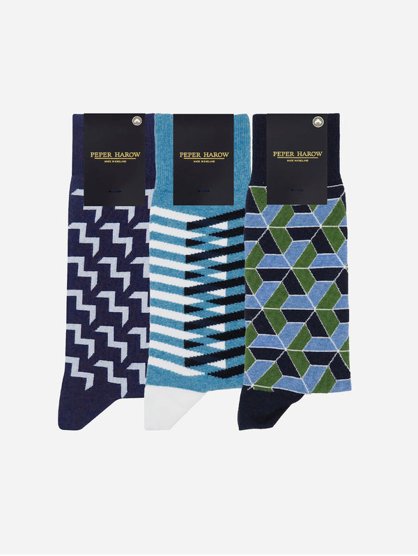 Men's Organic Cotton Sock Bundle | Navy Multi
