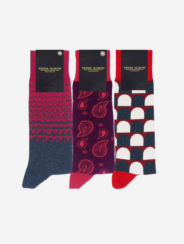 Men’s Organic Cotton Sock Bundle | Red Multi