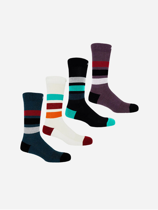 Striped Men’s Organic Cotton Sports Crew Sock Bundle | Multiple Colours