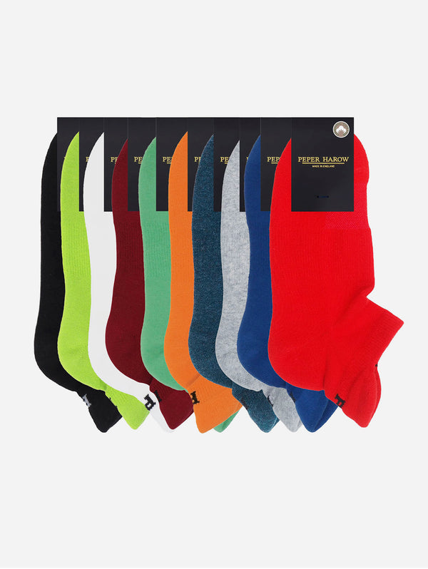 Men’s Organic Cotton Sport Trainer Sock 10 Pack Bundle | Multiple Colours