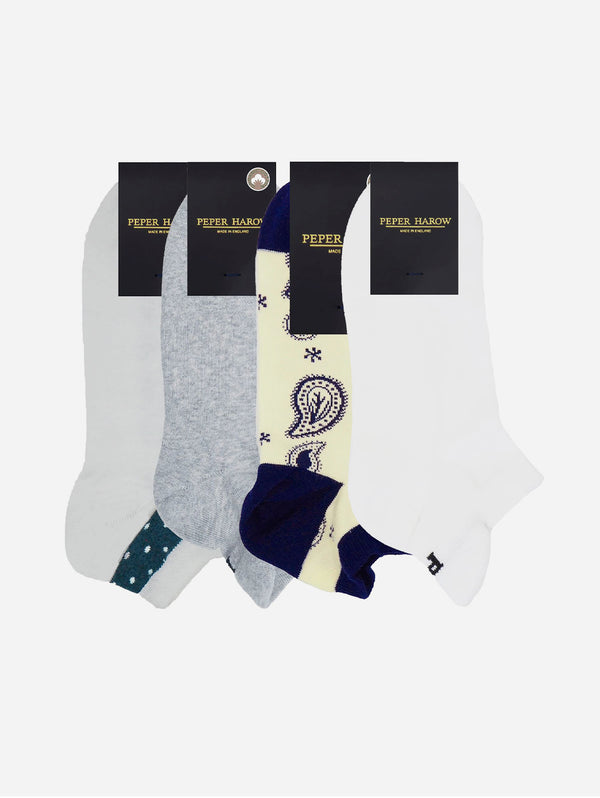 Men’s Organic Cotton Trainer Sock Bundle | White & Grey