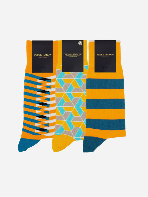 Men’s Organic Cotton Sock Bundle | Yellow Multi