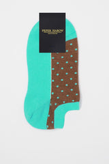 Immaculate Vegan - Peper Harow Polka Women's Organic Trainer Socks Bundle - Ocean & Beige