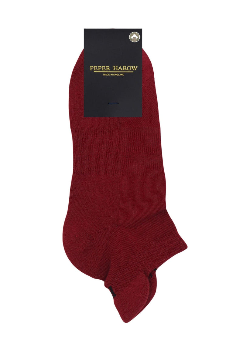 Peper Harow Organic Men's Trainer Sport Socks - Burgundy