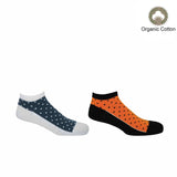 Immaculate Vegan - Peper Harow Polka Men's Organic Trainer Socks Bundle - White & Orange