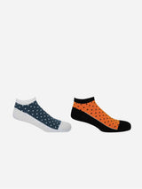 Immaculate Vegan - Peper Harow Polka Men's Organic Trainer Socks Bundle - White & Orange