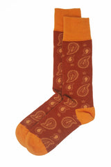 Immaculate Vegan - Peper Harow Paisley Men's Socks - Burnt Orange