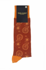 Immaculate Vegan - Peper Harow Paisley Men's Socks - Burnt Orange