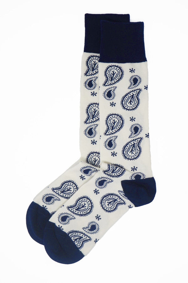 Peper Harow Paisley Men's Socks - Cream