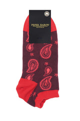 Immaculate Vegan - Peper Harow Paisley Men's Trainer Socks - Burgundy