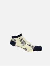 Immaculate Vegan - Peper Harow Paisley Men's Organic Cotton Trainer Socks | Cream