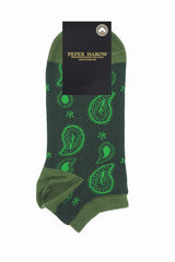 Immaculate Vegan - Peper Harow Paisley Men's Trainer Socks - Green