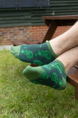 Immaculate Vegan - Peper Harow Paisley Men's Trainer Socks - Green