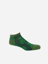 Immaculate Vegan - Peper Harow Paisley Men's Organic Cotton Trainer Socks | Green