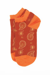 Immaculate Vegan - Peper Harow Paisley Men's Trainer Socks - Orange