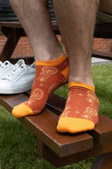 Immaculate Vegan - Peper Harow Paisley Men's Trainer Socks - Orange