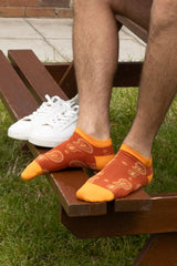 Immaculate Vegan - Peper Harow Paisley Men's Trainer Socks - Orange