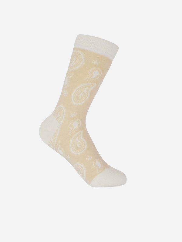 Paisley Women's Organic Cotton Socks |  Beige