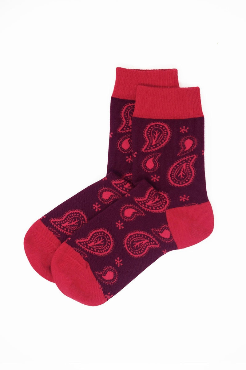 Peper Harow Paisley Women's Socks - Burgundy