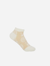 Immaculate Vegan - Peper Harow Paisley Women's Organic Cotton Trainer Socks | Beige