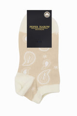 Immaculate Vegan - Peper Harow Paisley Women's Trainer Socks - Beige