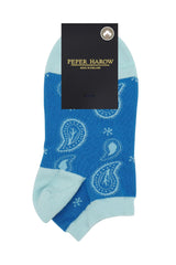 Immaculate Vegan - Peper Harow Paisley Women's Trainer Socks - Blue