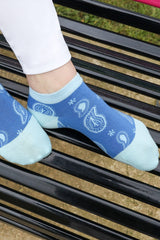 Immaculate Vegan - Peper Harow Paisley Women's Trainer Socks - Blue