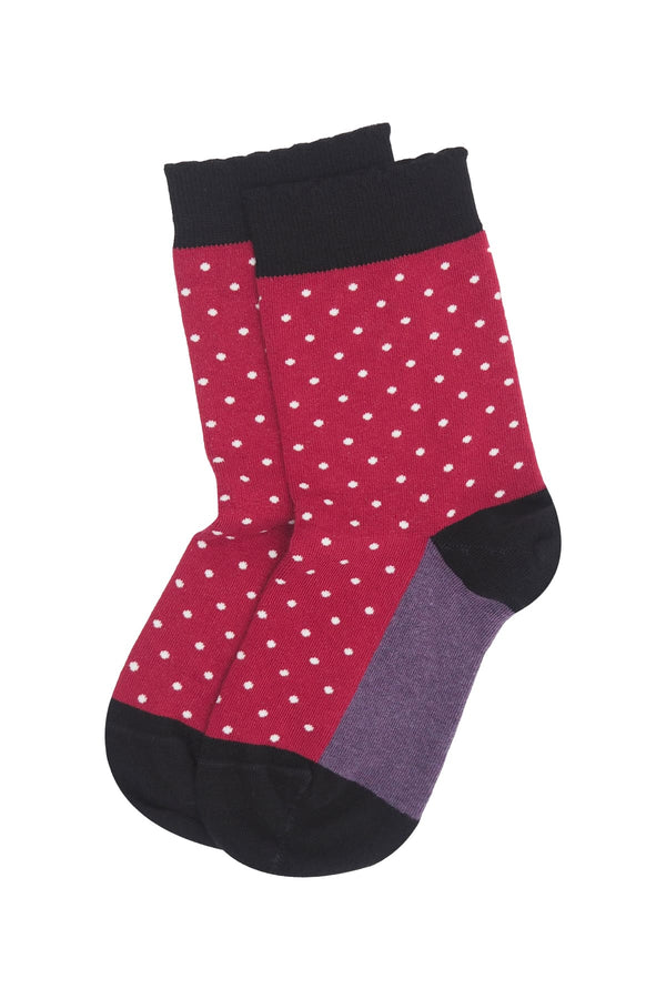 Peper Harow Pin Polka Women's Socks - Burgundy