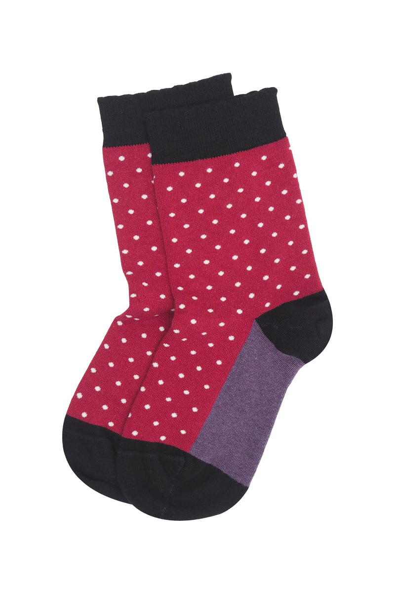 Peper Harow Pin Polka Women's Socks - Burgundy