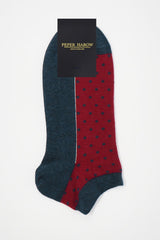 Immaculate Vegan - Peper Harow Polka Men's Organic Trainer Socks - Denim