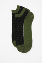 Immaculate Vegan - Peper Harow Polka Men's Organic Trainer Socks - Khaki