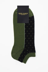 Immaculate Vegan - Peper Harow Polka Men's Organic Trainer Socks - Khaki