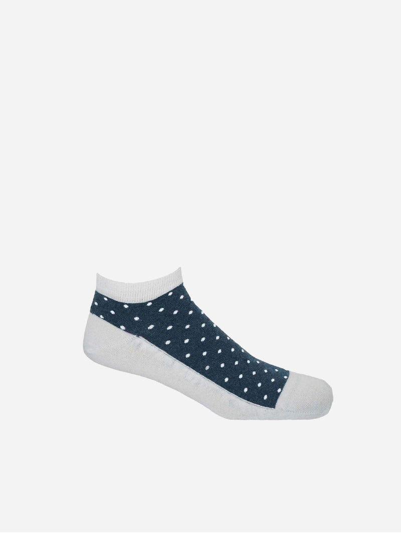 Peper Harow Polka Men's Organic Trainer Socks | White