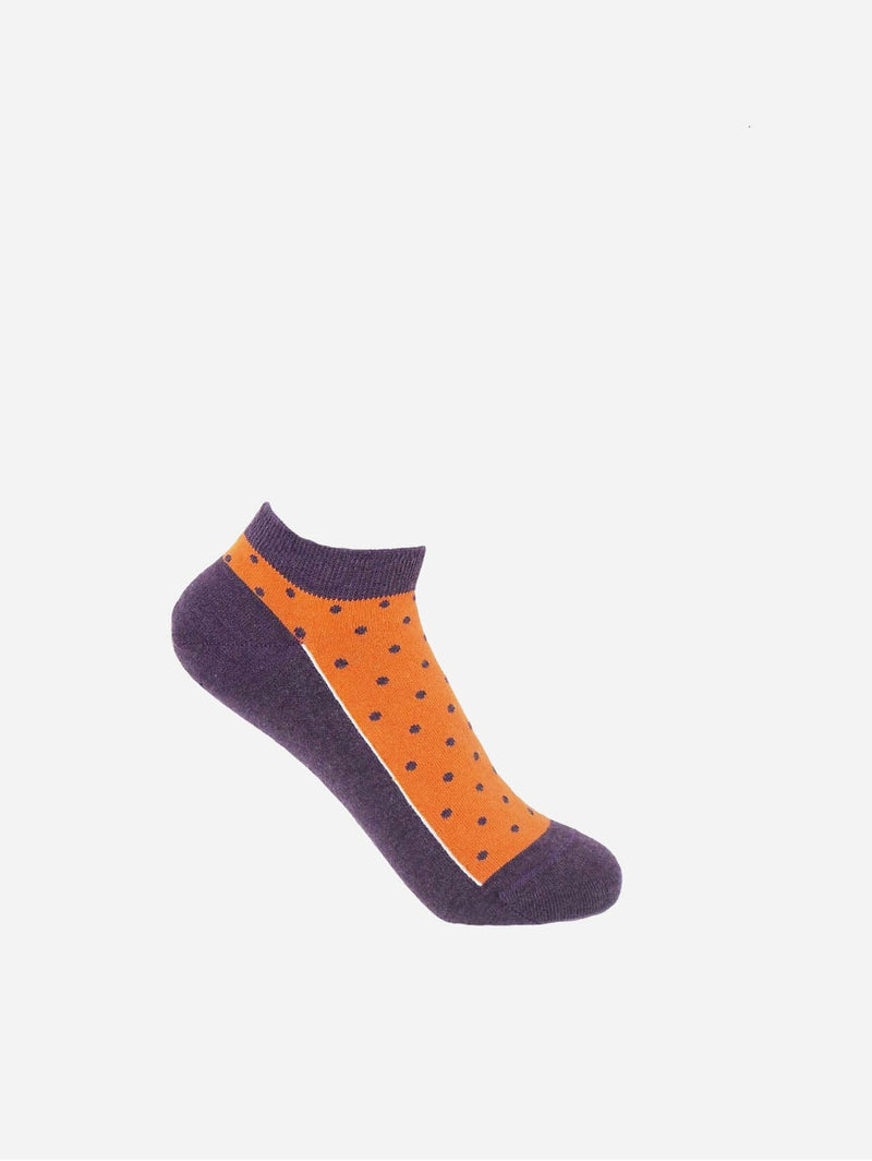 Peper Harow Polka Women's Organic Trainer Socks | Berry