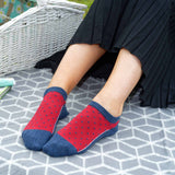 Immaculate Vegan - Peper Harow Polka Women's Organic Trainer Socks - Denim