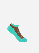 Immaculate Vegan - Peper Harow Polka Women's Organic Trainer Socks | Ocean