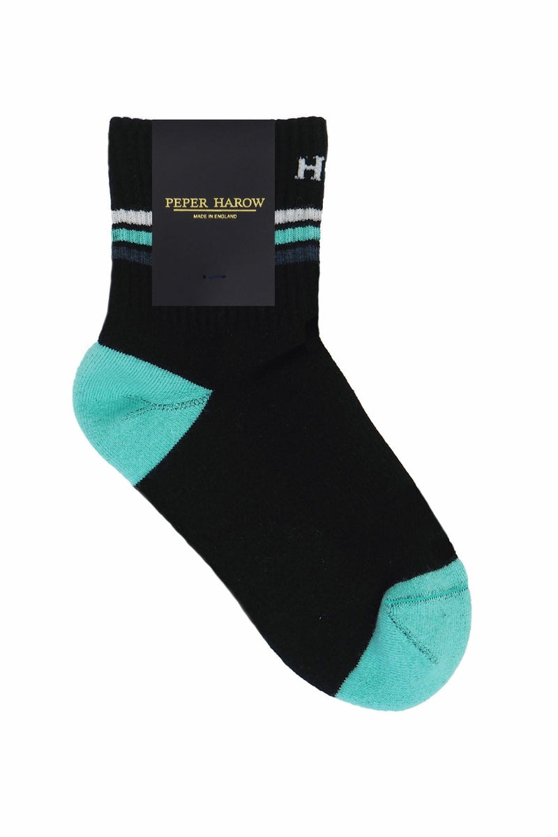 Peper Harow Quarter Crew Organic Men's Sport Socks - Black