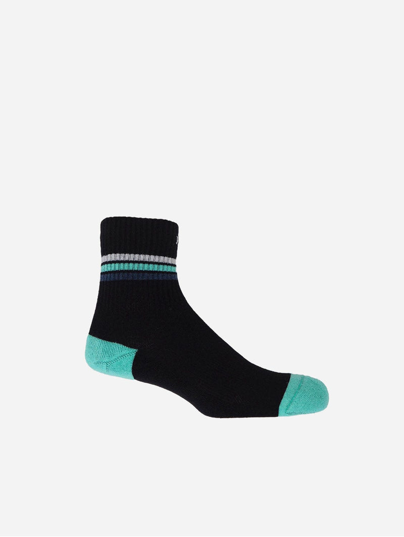 Peper Harow Quarter Crew Men's Organic Cotton Trainer Socks | Black