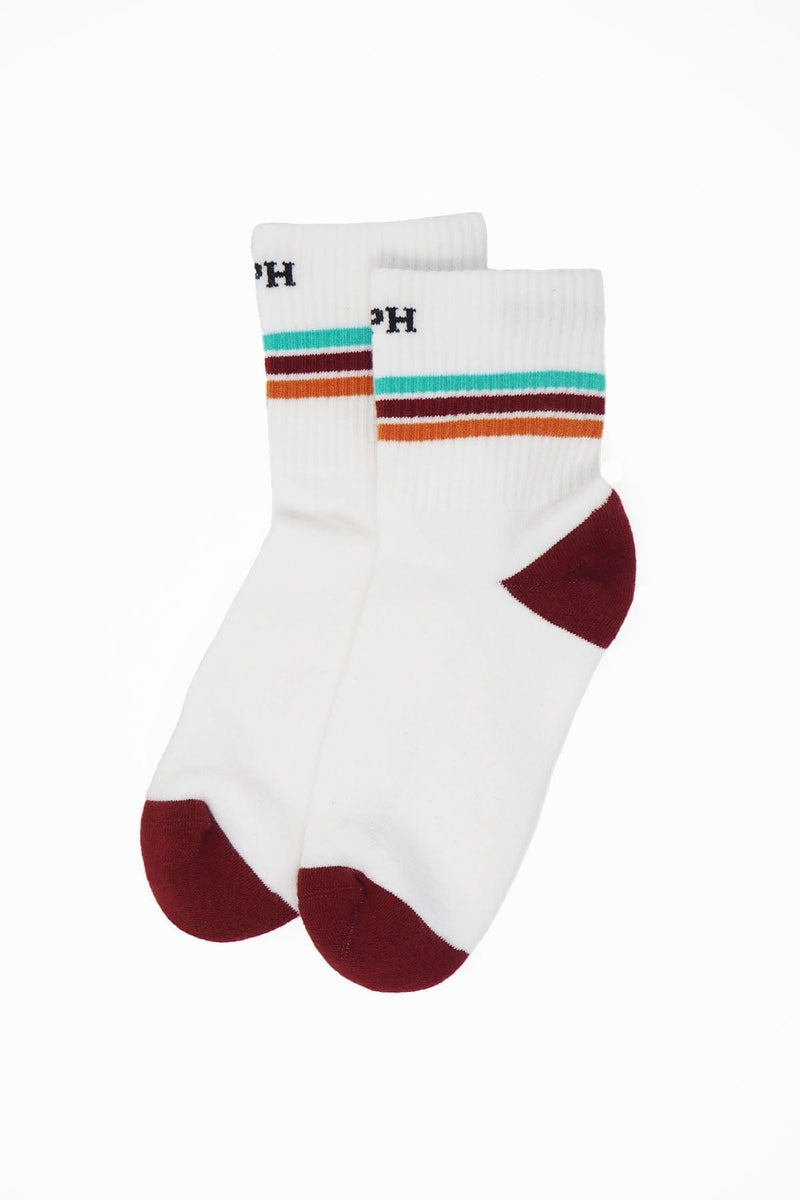 Peper Harow Quarter Crew Organic Men's Sport Socks - White