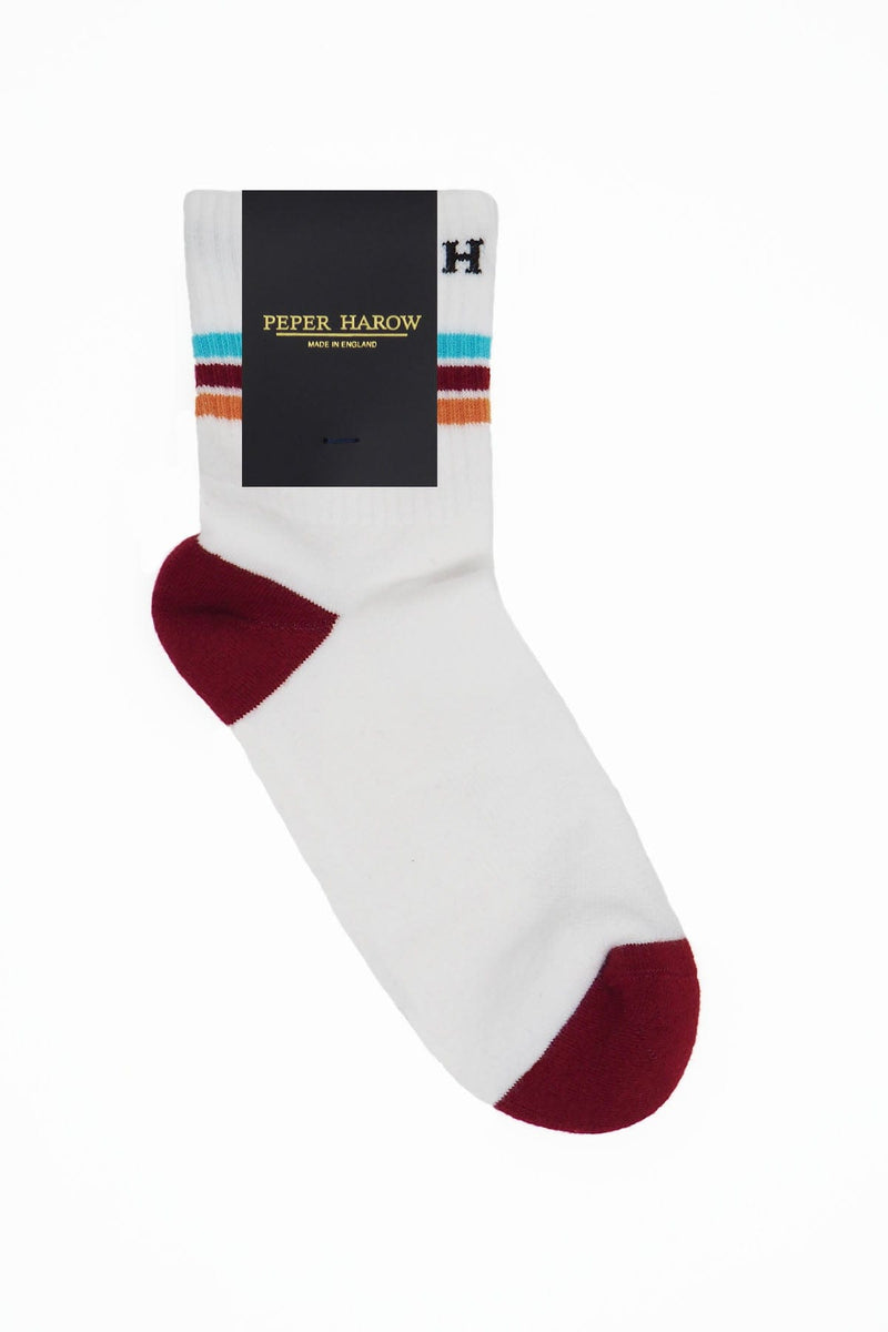 Peper Harow Quarter Crew Organic Men's Sport Socks - White