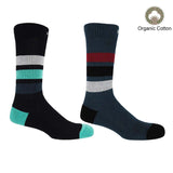 Immaculate Vegan - Peper Harow Striped Organic Men's Sport Socks Bundle - Black & Navy