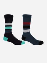 Immaculate Vegan - Peper Harow Striped Organic Men's Sport Socks Bundle - Black & Navy