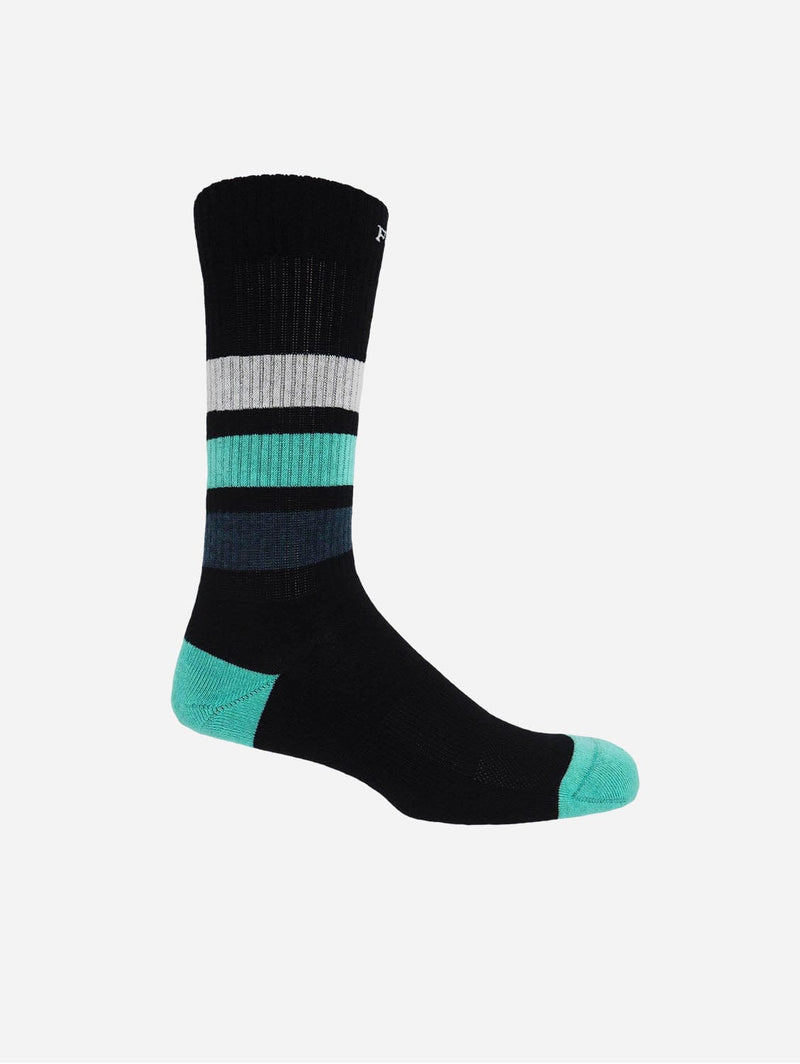 Peper Harow Striped Men's Organic Cotton Trainer Socks | Black