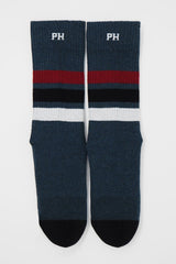 Immaculate Vegan - Peper Harow Striped Organic Men's Sport Socks - Navy