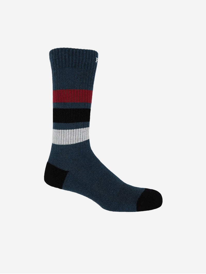 Peper Harow Striped Men's Organic Cotton Trainer Socks | Navy